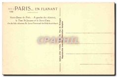 CPA Paris Notre Dame de Paris A Gauche des Chimeres la Tour St Jacques et le Sacre Coeur