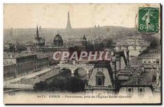 CPA Paris Panorama pris de l'Eglise Saint Gervais 