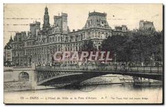 CPA Paris L'Hotel de Ville et le Pont d'Arcole 
