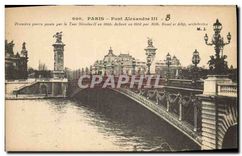 CPA Paris Pont Alexandre III Premiere pierre posee par le Tsar Nicolas II 