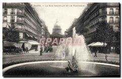 CPA Paris La rue Soufflot et le Pantheon 