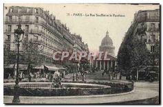 CPA Paris La rue Soufflot et le Pantheon 