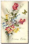 CPA Bonne Fete Fleurs
