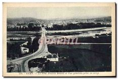 CPA Vichy Le Pont Aristide Briand et Vue generale prise en avion 