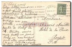 CPA Vichy La Gare et le Monument de la Ville de Vichy 