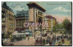 CPA Paris Le Boulevard et la Porte Saint Denis 