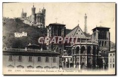 CPA Lyon Cathedrale Saint Jean Fourviere et Tour de Fourviere 