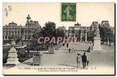 CPA Paris Le Jardin des Tuileries et l'Arc de Triomphe du Carrousel 