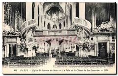 CPA Paris Eglise St Etienne du Mont Le Jube et la Chasse de Ste Genevieve 