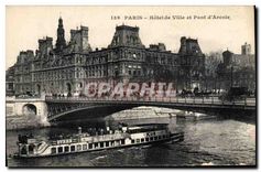 CPA Paris Hotel de Ville et Pont d'Arcole 