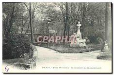 CPA Paris Parc Monceau Monument de Maupassant 