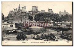 CPA Paris Le Pont d'Arcole et l'Hotel de Ville 