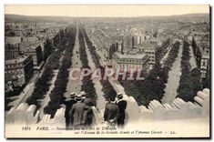 CPA Paris Panorama prise de l'Arc de Triomphe sur l'avenue de la Grande armee et l'avenue Carnot