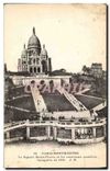CPA Paris Montmartre Le Square Saint Pierre et les nouveaux escaliers inaugures en 1930 
