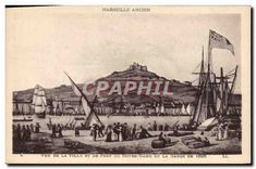 CPA Marseille Ancien Vue de la Ville et du Fort de Notre Dame de la Garde en 1825 