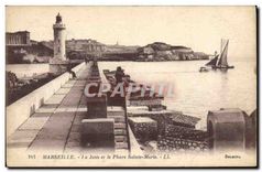 CPA Marseille La Jetee et le Phare Sainte Marie 