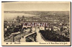 CPA Marseille Panorama vu de Notre Dame de la Garde 