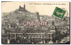 CPA Marseille Vue Generale et ND de la Garde 