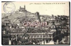 CPA Marseille Vue Generale et ND de la Garde 