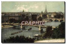 CPA Paris Panorama sur la Seine prise du Pont des Arts Tour Eiffel