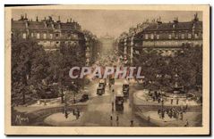 CPA Paris L'Avenue de l'Opera et la Place du Theatre Francais 