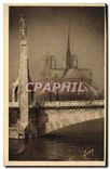 CPA Paris Notre Dame et Statue de Ste Genevieve 