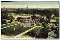 CPA Paris Vue sur le Jardin des Tuileries Tour Eiffel