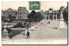 CPA Paris Le Jardin des Tuileries et L'Arc de Triomphe du Carrousel
