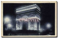 CPA Paris la Nuit Illumination de l'Arc de Triomphe