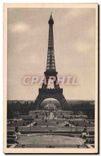 CPA Paris La Tour Eiffel Prise du Trocadero
