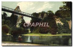 CPA Paris Les Buttes Chaumont Le Pont suspendus et le Belvedere