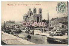 CPA Marseille Canal Saint Jean et la Cathedrale