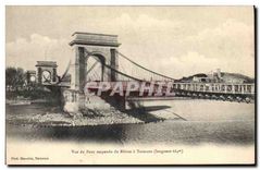 CPA Tarascon Vue du Pont suspendu du Rhone a Tarascon