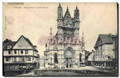 CPA Vernon (Eure) Notre Dame et vieille Maison