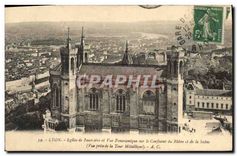 CPA Lyon Eglise de Fourviere et Vue Panoramique sur le Confluent du Rhone et de la Saone 
