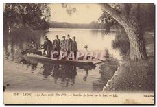 CPA Lyon Le Parc de la Tete d'Or Coucher de Soleil sur le Lac 
