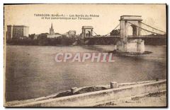 CPA Tarascon B du R Les Bords du Rhone et Vue panoramique sur Tarascon 