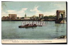 CPA Tarascon Vue Generale Le Rhone Le Pont et Chateau du Roi Rene 