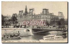 CPA Paris L'Hotel de Ville et le Pont d'Arcole 