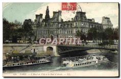 CPA Paris L'Hotel de Ville et le Pont d'Arcole 