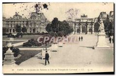 CPA Paris Le Jardin des Tuileries et l'Arc de Triomphe du Carrousel 