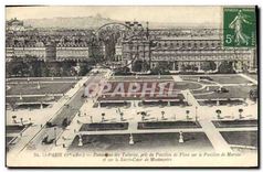CPA Paris Panorama des Tuileries pris du Pavillon de Flore sur le Pavillon de Marsan et sur le Sacre