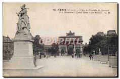 CPA Paris Ier arrt l'Arc de Triomphe du Carrousel et le monument Quand Meme de Mercie 