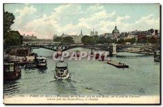 CPA Paris 6e arr Panorama sur la Seine pris du pont Royal sur le pont du Carrousel anccien pont des 