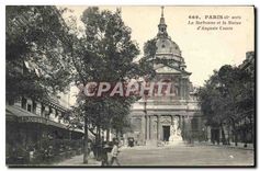 CPA Paris 5e arrt la Sorbonne et la statue d'Auguste Comte 