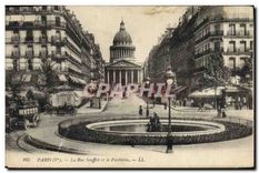 CPA Paris Ve la rue Soufflot et le Pantheon 