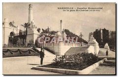 CPA Marseille Escalier Monumental de la gare St Charles vu du cote 