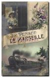 CPA Une Pensee de Marseille Train