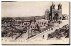 CPA Marseille le Quai de la Joliette et la Cathedrale 