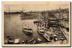 CPA Marseille le vieux port et le Pont Transbordeur 